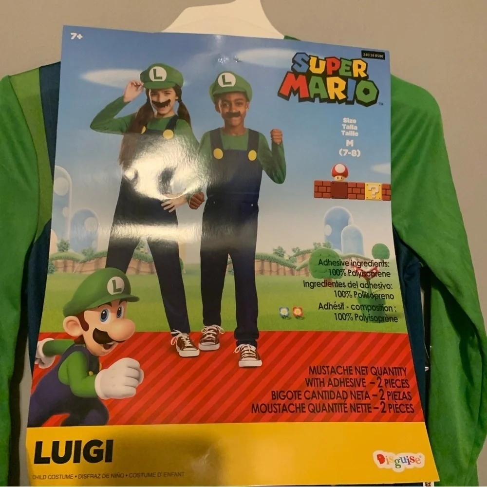 NWT. DISGUISE Super Mario Kids Luigi Costume